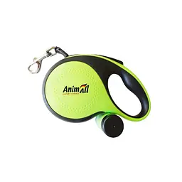 Повідець-рулетка AnimAll з диспенсером для собак вагою до 15 кг 3 м зелена