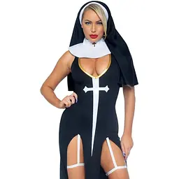 Еротичний костюм Leg Avenue Sultry Sinner Black/White L