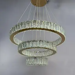 Люстра лед криштальна Linisoln 7201-F H 650+450+250 FG метал, кришталь LED 3 лампи - мініатюра 2