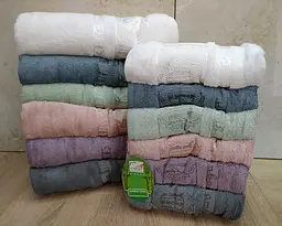 Набір турецьких махрових рушників Cestepe 50х90 6 штук + 70х140 6 штук Bamboo Floral