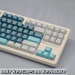 Набір кейкапів Whistle 126 PBT/PC, Блакитний - мініатюра 4