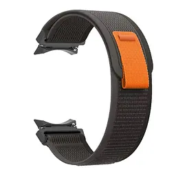 Браслет для Samsung Galaxy Watch 4 - чорно-жовтогарячий Watchbands Cloth ширина кріплення 20мм нейлоновий (WB9167169) - мініатюра 2