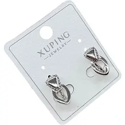Сережки з камінням Xuping фігурні під срібло