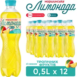 Напій Моршинська Лимонада Тропічні фрукти середньогазований 0.5 л - мініатюра 6