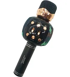 Бездротовий Bluetooth караоке мікрофон з динаміком 5 тембрів голосу USB AUX FM Wster WS-2911 камуфляжний - мініатюра 1