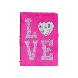 Блокнот А5 80 арк. хутряна обкладинка Серце Love клітинка в асортименті