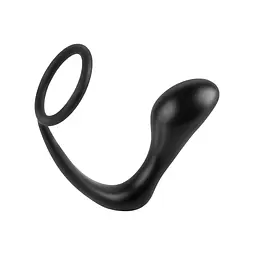 Ерекційне кільце з анальною пробкою Pipedream Ass-Gasm Cockring Plug, 10 cm (чорний)