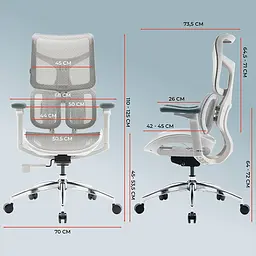 Крісло офісне Sihoo Doro S100 Mesh White (S100-M302) - мініатюра 7