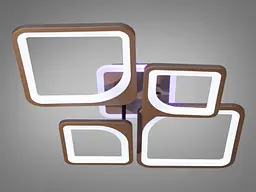 Люстра стельова LED Diasha 8060/2+2CF, 100W, 3200K-6500K, коричневий метал, сучасний стиль для дому - мініатюра 2