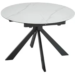 Стіл обідній Prestol Асті розкладний 1100/1400x1100x750 білий глянець