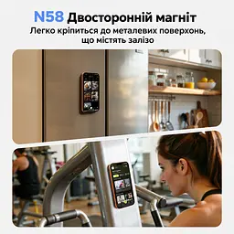 Магнітний тримач-кільце з підставкою для телефона UGREEN LP1022 двостороннє магнітне кріплення до пристрою та сталевих поверхонь сумісний із MagSafe з металевим кільцем для телефонів і чохлів без MagSafe обертання 360° та регульований нахил знімна конструкція сила зчеплення 60 Н із металевим кільцем чорний і темно-сірий із білим маркуванням (65301) - мініатюра 5
