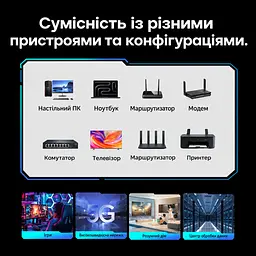 Патч-корд Ethernet Vention 0,5 м мережевий кабель Cat8 RJ45 8P8C до 40 Гбіт/с з подвійним екрануванням S/FTP з гнучкою оболонкою смуга пропускання 2000 МГц чорний (IKRBD) - мініатюра 9
