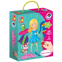 Дитяча магнітна одягалка "Меган і Поллі" Vladi Toys VT3702-11, 39 магнітних елементів