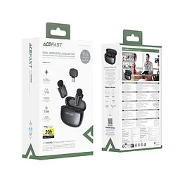 Бездротова мікрофонна система ACEFAST R2 wireless lavalier microphones Black (6974316284901) - мініатюра 2