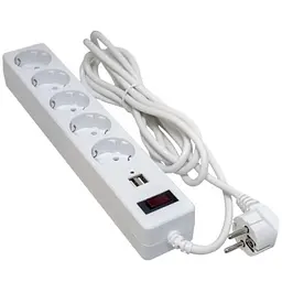Мережевий фільтр , 5 розеток, 3 м, White Patron teh0028202