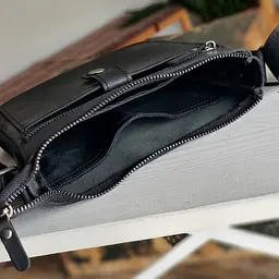 Чоловіча шкіряна сумка планшет GS 22*20*3 см чорна (ПЛ 001 черн) 200 - мініатюра 5