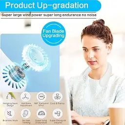 Портативний шийний вентилятор Bladeless Neck Cooler T36 з 3 швидкостями та функцією hands-free - мініатюра 3