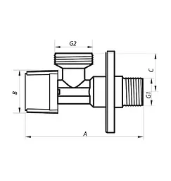 Кран для підключення сантехприборів Nolf 1/2"x3 /4" NF.1101 (NF2973) - мініатюра 2