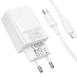 МЗП Borofone BAS73A Source PD20W (1USB-C) + кабель Type-C to Lightning White - мініатюра 4