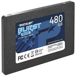 Твердотільний накопичувач SSD Patriot 480Gb, Burst Elite, SATA3, 2.5", 3D TLC, 450/320 МБ/с teh0019821 - мініатюра 2