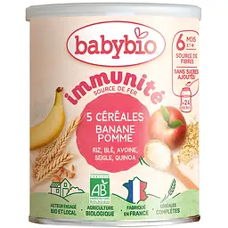 Каша злакова BabyBio з кіноа, бананом, апельсином та яблуком 220 г