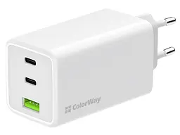 Мережевий зарядний пристрій ColorWay GaN Mini 100 W White (CW-CHS061PD-WT)