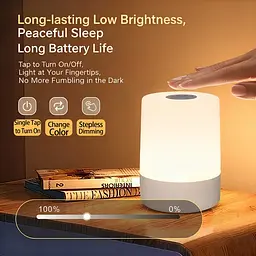 Led нічник лампа / Настільна USB лампа-нічник 360°/ Сенсорна / Акумуляторна / Декоративна / White - мініатюра 3