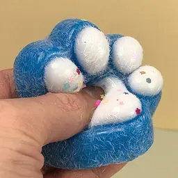Сквіш антістрес UFT Squish Cat Paw Fluffy 4 Пухнаста лапка Blue - мініатюра 5