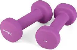 Гантелі для фітнесу неопренові Gymtek Queenfit 2х1кг фіолетовий - мініатюра 3