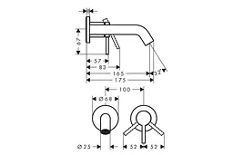Змішувач для умивальника Hansgrohe Tecturis S прихованого монтажу matt white 73350700 - мініатюра 3