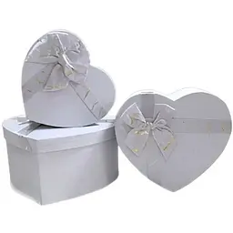 Набір подарункових коробок UFO 5039-083 Silver Heart 3 шт. (5039-083 Набор 3 шт SILVER HEART серд.)