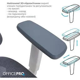 Крісло офісне Officepro Atlas OC630-W-DG-DG White/Dark Gray (OC630-W-DG-DG) - мініатюра 10