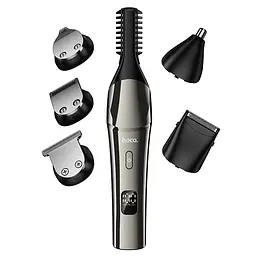 Машинка для стрижки Hoco HP26 600 mAh. IPX6. Multi-function electric clipper grooming set металево-сірий - мініатюра 3