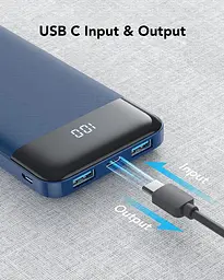 Акумулятор Charmast 10400mAh Power Bank USB C зі світлодіодним дисплеєм Тип C - мініатюра 5