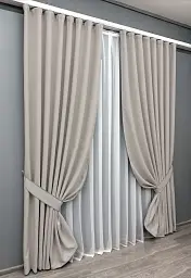 Комплект штор VR-Textil Scandi блекаут 2 шт 100x270 см світло-бежевий (1901ш) - мініатюра 3