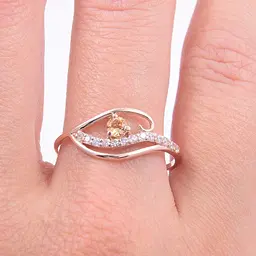 Каблучка з червоного золота з цитрином 18 K-0126 - мініатюра 5