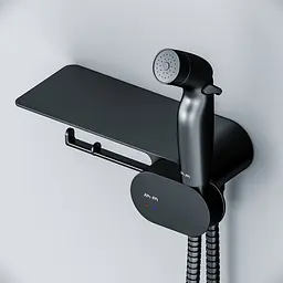 Гігієнічний душ прихованого монтажу Am.Pm Like з полицею black matt F0202622, Чорний матовий - мініатюра 6