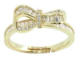 Каблучка XUPING QQMМ Позолота 14K "Кришталевий бант" (187947) р.17-18