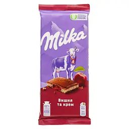 Уцінка. Шоколад молочний Milka Вишня та крем 90 г (922210) 
