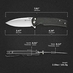 Ніж cкладний Sencut Sachse S21007-1 Micarta чорний - мініатюра 9