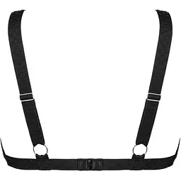 Мереживний бюстгальтер із трикутною чашкою Obsessive Estiqua bra M/L, чорний, широкі лямки - мініатюра 2