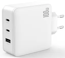 Сітчастий зарядний пристрій XO CE14 triple GaN USB-A/USB-C QC&PD3.0 100W 5A Білий - мініатюра 2