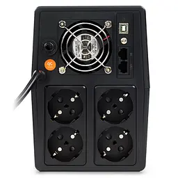 Джерело безперебійного живлення NJOY Horus Plus 1500 (PWUP-LI150H1-AZ01B) Lin.int., AVR, 4 x евро, USB, LCD, пластик - мініатюра 6