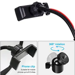Селфи-лампа LED кольцевая Voltronic MJ-20 RGB 20см + штатив - мініатюра 7