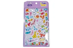 Набір об'ємних 3D-наклейок TIKI WIKI Crystal Веселі тварини для творчості та блокнотів (51428)