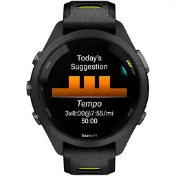 Смарт-годинник Garmin Forerunner 265S Black Bezel and Case with Black/Yellow Silicone Band 010-02810-03 [89362] - мініатюра 2