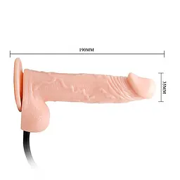 Надувний фалоімітатор LyBaile Inflatable Dong 19 см тілесний - мініатюра 5