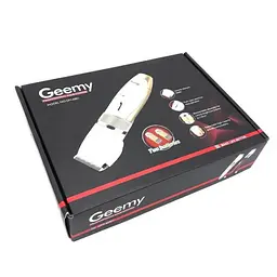 Машинка для стрижки волосся на акумуляторі біла Geemy GM-6001 - мініатюра 9