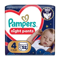 Підгузки Pampers Night Pants Розмір 4 (9-15 кг) 52 шт (8006530320665)