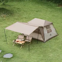 Намет Naturehike Village CNK2300ZP022 з навісом малий коричневий - мініатюра 3